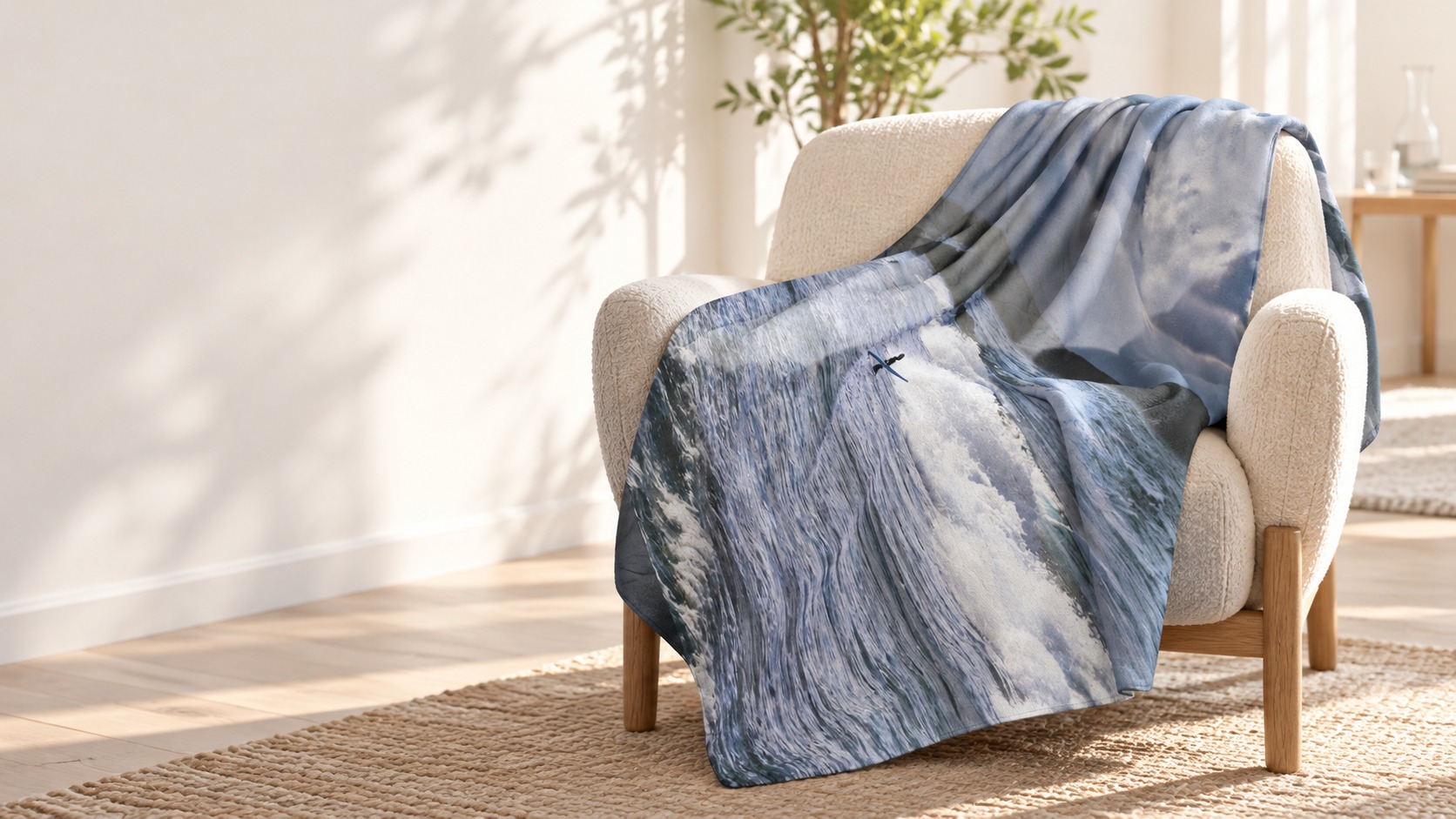 LABAVI ocean print tapestry on a reading chairslider_item_1